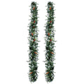 Hearthly 2-Pack 9 ft Pre-lit Snow Flocked Garland